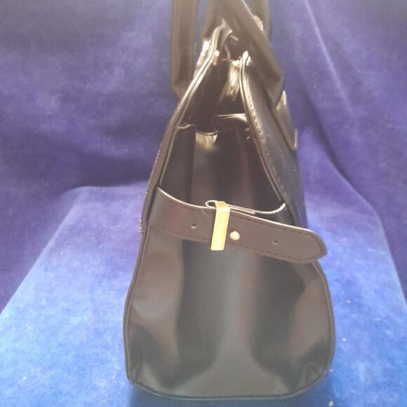 Time and Tru Women's Maxwell Faux Leather Satchel Bag, Black with Tags - Picture 4 of 8